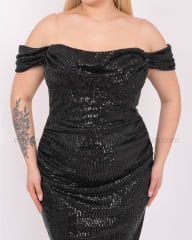 Pul Payet Midi Dress | Siyah
