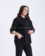 Çizgi Simli Cepli Gömlek