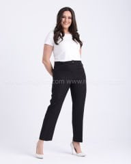 Saten Cep Detaylı Kumaş Pantolon