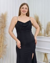 Askı Taşlı Abiye Elbise