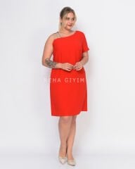 Askı Taş Model Tek Kol Elbise | Kırmızı