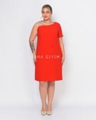 Askı Taş Model Tek Kol Elbise | Kırmızı