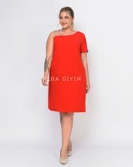 Askı Taş Model Tek Kol Elbise | Kırmızı